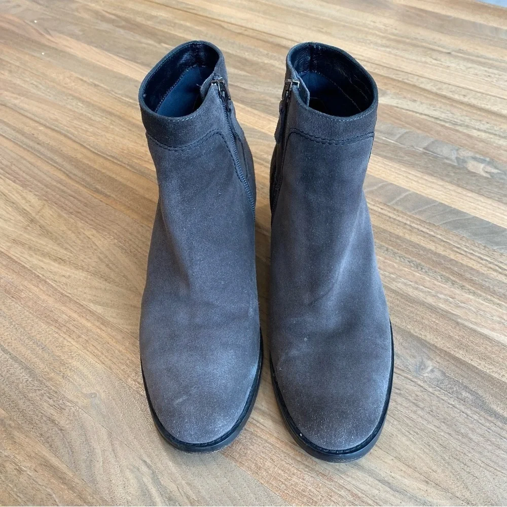 Aquatalia - Women’s Grey Suede Ankle heel Boots, Size 7
